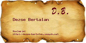 Dezse Bertalan névjegykártya